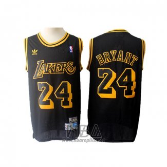 Camiseta Los Angeles Lakers Kobe Bryant NO 24 Retro Negro