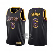 Camiseta Los Angeles Lakers LeBron James NO 6 Earned 2021-22 Negro