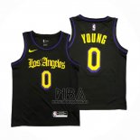 Camiseta Los Angeles Lakers Nick Young NO 0 Ciudad 2019-20 Negro