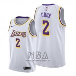 Camiseta Los Angeles Lakers Quinn Cook NO 2 Association Blanco