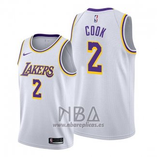 Camiseta Los Angeles Lakers Quinn Cook NO 2 Association Blanco