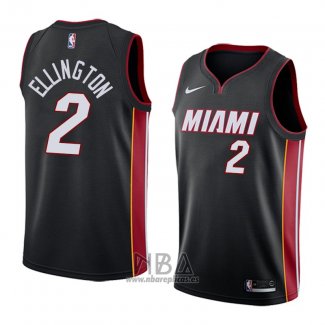 Camiseta Miami Heat Wayne Ellington NO 2 Icon 2018 Negro