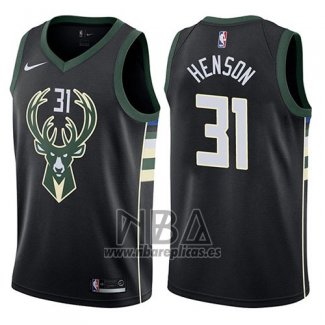 Camiseta Milwaukee Bucks John Henson NO 31 Statement 2017-18 Negro