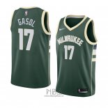 Camiseta Milwaukee Bucks Pau Gasol NO 17 Icon 2018 Verde