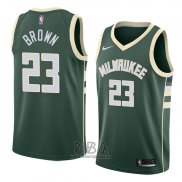 Camiseta Milwaukee Bucks Sterling Brown NO 23 Icon 2018 Verde