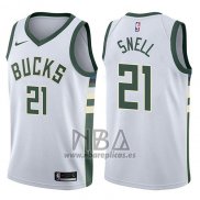 Camiseta Milwaukee Bucks Tony Snell NO 21 Swingman Association 2017-18 Blanco