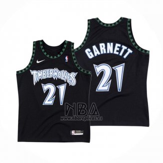 Camiseta Minnesota Timberwolves Kevin Garnett NO 21 Classic Negro