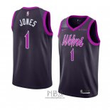 Camiseta Minnesota Timberwolves Tyus Jones NO 1 Ciudad 2018-19 Violeta