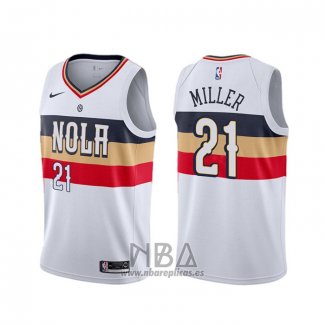 Camiseta New Orleans Pelicans Darius Miller NO 21 Earned Blanco