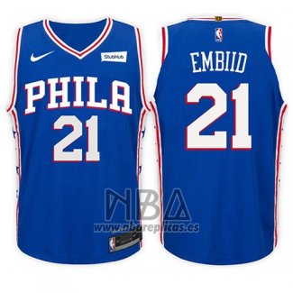 Camiseta Nino Philadelphia 76ers Joel Embiid NO 21 Icon 2017-18 Azul