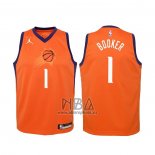 Camiseta Nino Phoenix Suns Devin Booker NO 1 Statement 2020-21 Naranja