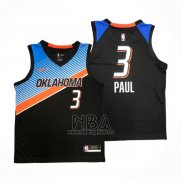 Camiseta Oklahoma City Thunder Chris Paul NO 3 Ciudad 2020-21 Negro