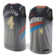 Camiseta Oklahoma City Thunder Nick Collison NO 4 Ciudad 2018 Gris