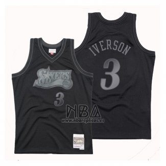 Camiseta Philadelphia 76ers Allen Iverson NO 3 Hardwood Classics 1997-98 Negro