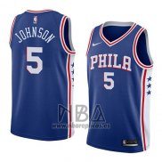 Camiseta Philadelphia 76ers Amir Johnson NO 5 Icon 2018 Azul