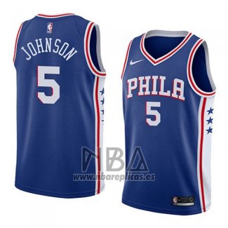 Camiseta Philadelphia 76ers Amir Johnson NO 5 Icon 2018 Azul