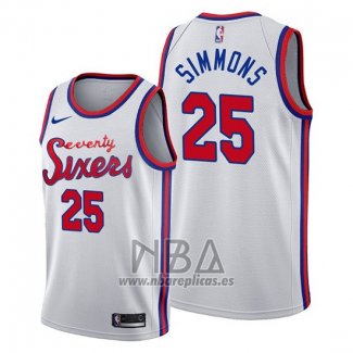 Camiseta Philadelphia 76ers Ben Simmons NO 25 Classic 2019-20 Blanco