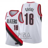 Camiseta Portland Trail Blazers Pau Gasol NO 16 Association Blanco