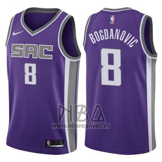 Camiseta Sacramento Kings Bogdan Bogdanovic NO 8 Icon 2017-18 Violeta