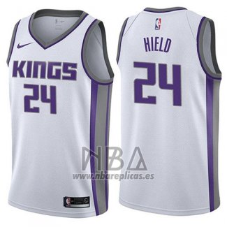 Camiseta Sacramento Kings Buddy Hield NO 24 Association 2017-18 Blanco