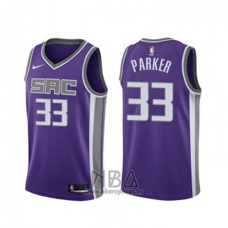 Camiseta Sacramento Kings Jabari Parker NO 33 Icon Violetan