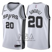 Camiseta San Antonio Spurs Manu Ginobili NO 20 2017-18 Blanco