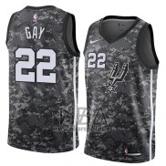 Camiseta San Antonio Spurs Rudy Gay NO 22 Ciudad 2018 Gris