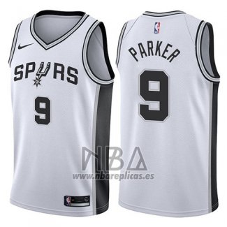 Camiseta San Antonio Spurs Tony Parker NO 9 2017-18 Blanco