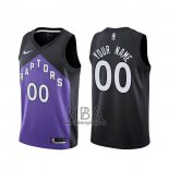 Camiseta Toronto Raptors Personalizada Earned 2020-21 Negro Violeta