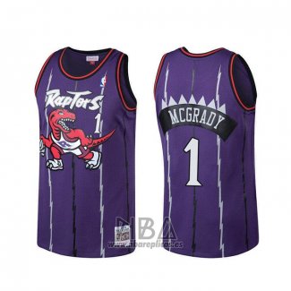 Camiseta Toronto Raptors Tracy Mcgrady Hardwood NO 1 Classics Violeta