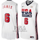 Camiseta USA 1992 Lebron James NO 6 Blanco