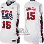 Camiseta USA 1992 Magic Johnson NO 15 Blanco