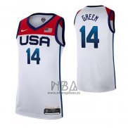 Camiseta USA 2021 Draymond Green NO 14 Blanco