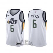 Camiseta Utah Jazz Rayjon Tucker NO 6 Association Blanco Edition