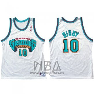 Camiseta Vancouver Grizzlies Mike Bibby NO 10 Historic Retro Blanco