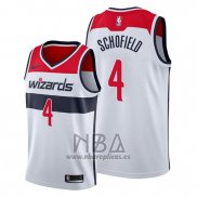 Camiseta Washington Wizards Admiral Schofield NO 4 Association 2019-20 Blanco