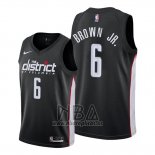 Camiseta Washington Wizards Troy Brown Jr. NO 6 Ciudad Edition Negro