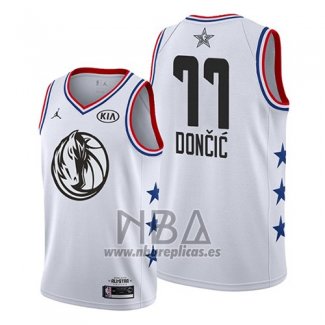 Camiseta All Star 2019 Dallas Mavericks Luka Doncic NO 77 Blanco