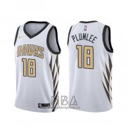 Camiseta Atlanta Hawks Miles Plumlee NO 18 Ciudad Blanco