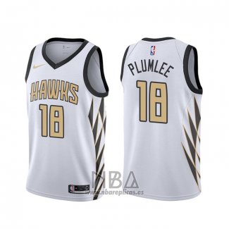 Camiseta Atlanta Hawks Miles Plumlee NO 18 Ciudad Blanco