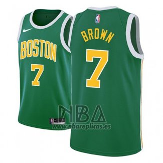 Camiseta Boston Celtics Jaylen Brown NO 7 Earned 2018-19 Verde