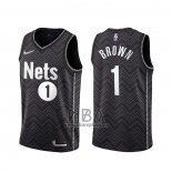 Camiseta Brooklyn Nets Bruce Brown NO 1 Earned 2020-21 Negro