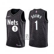 Camiseta Brooklyn Nets Bruce Brown NO 1 Earned 2020-21 Negro