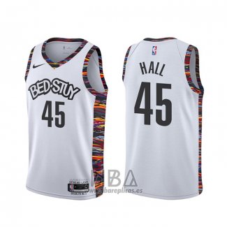 Camiseta Brooklyn Nets Donta Hall NO 45 Ciudad 2020 Blanco