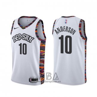 Camiseta Brooklyn Nets Justin Anderson NO 10 Ciudad Blanco