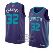 Camiseta Charlotte Hornets Joe Chealey NO 32 Statement 2018 Violeta