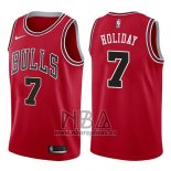 Camiseta Chicago Bulls Justin Holiday NO 7 Icon 2017-18 Rojo