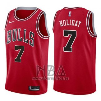 Camiseta Chicago Bulls Justin Holiday NO 7 Icon 2017-18 Rojo