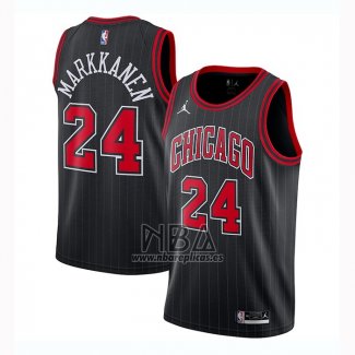 Camiseta Chicago Bulls Lauri Markkanen NO 24 Statement 2020-21 Negro