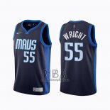 Camiseta Dallas Mavericks Delon Wright NO 55 Earned 2020-21 Azul